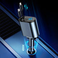 ⚡ 120W Retractable Car Charger – Charge 4 Devices at Once